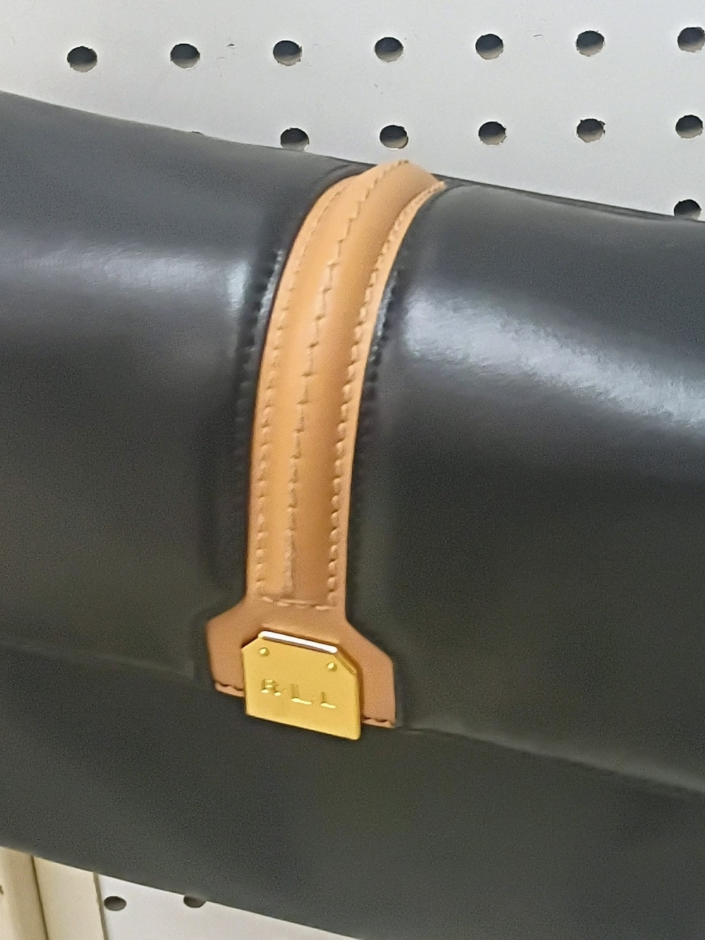 Leather Belt with Tan Trim and Gold Accents